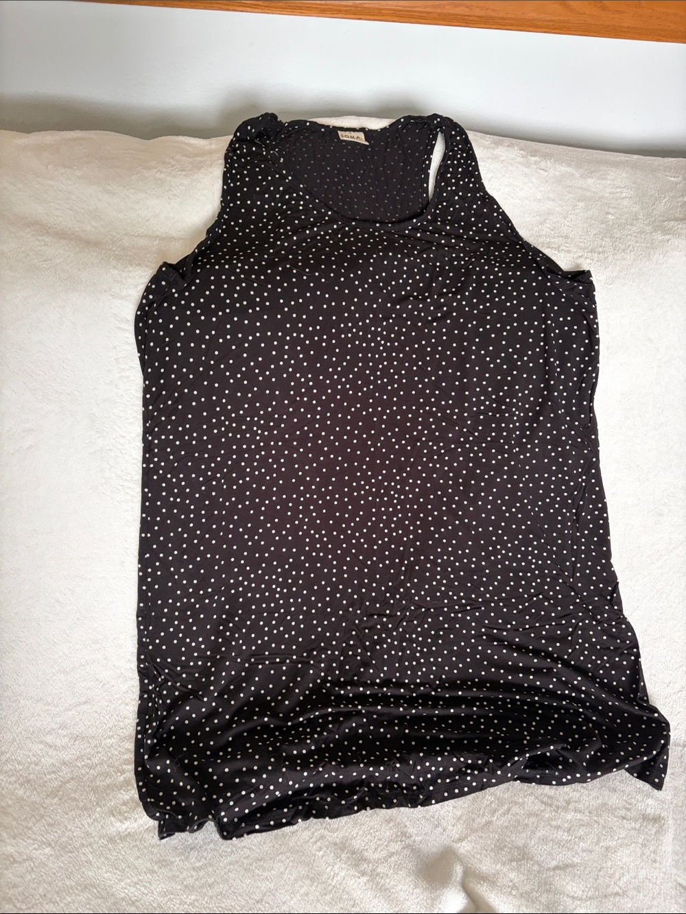 Soma Black night gown with White Polka Dots